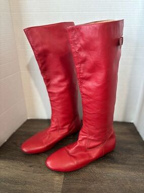 Camper Red flat all-leather Boots Size 38
